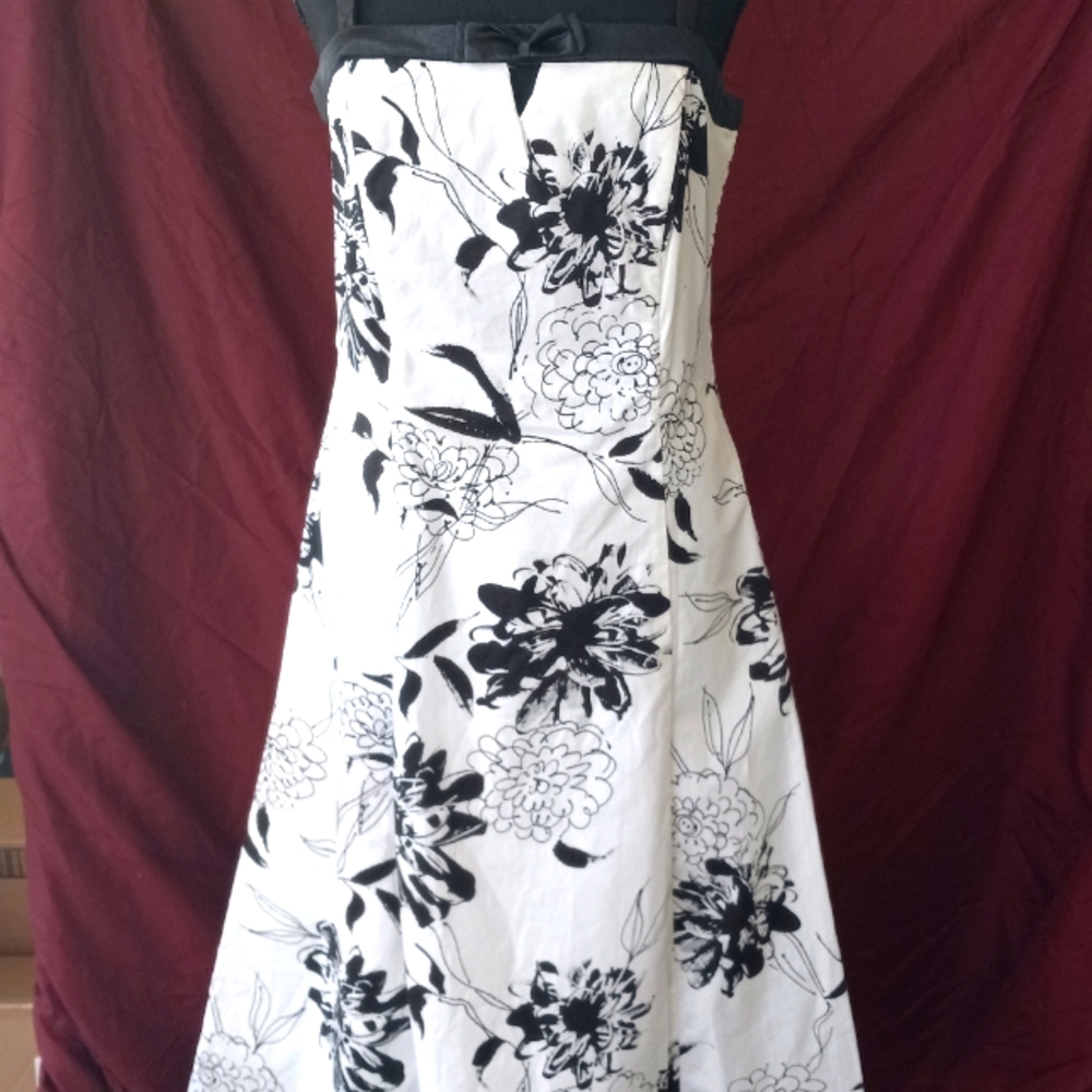 Robbie Bee white dress with black floral (everything must go! Moving sale)